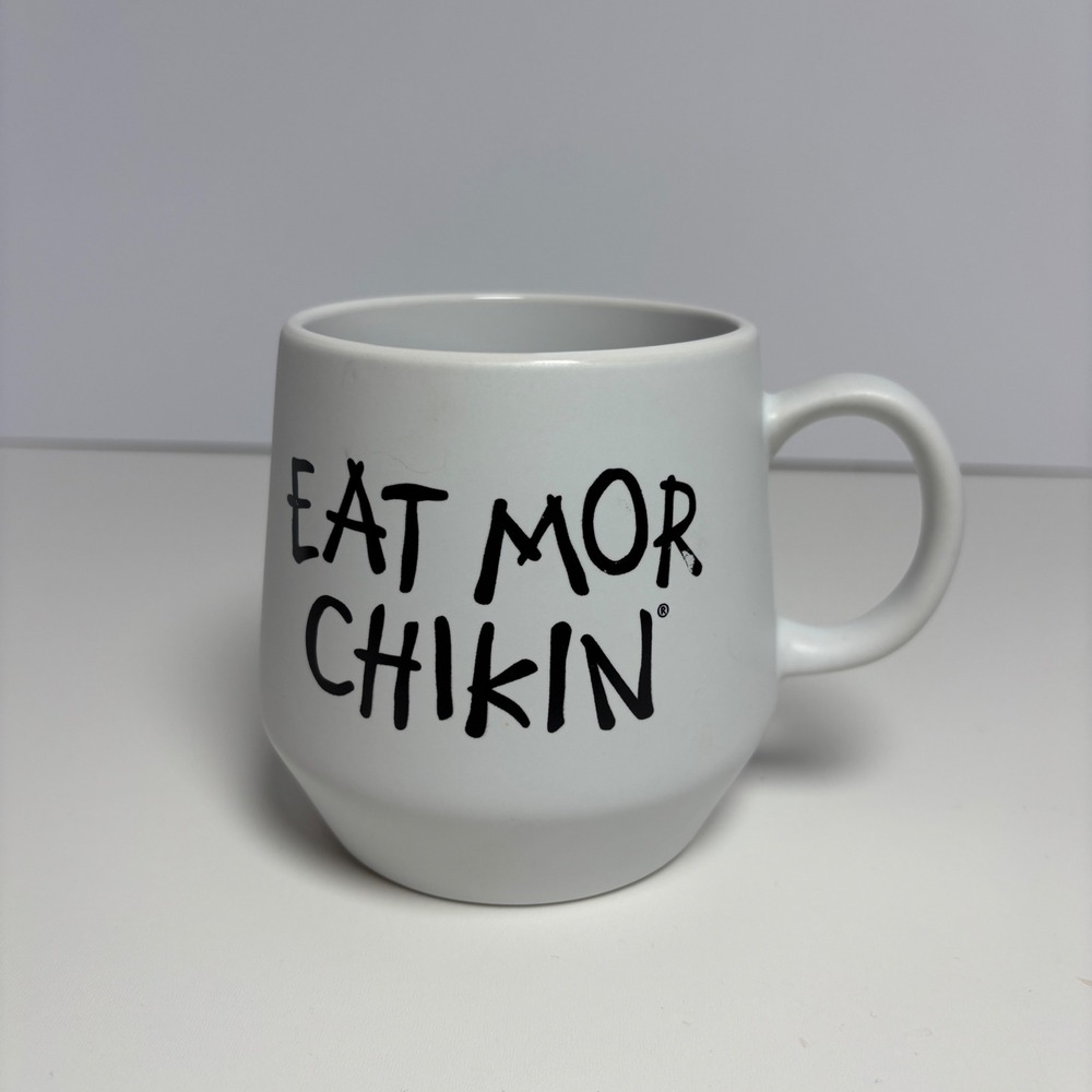 Chick Fil A Eat More Chicken Coffee Mug Double Sided Ceramic White‎ Logo 2023 - Picture 4 of 6